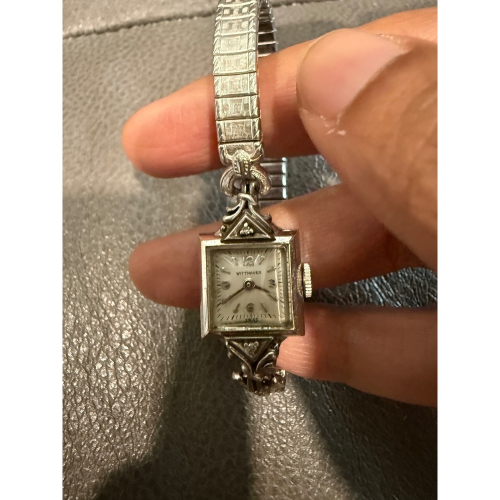 Vintage Wittnauer Ladies Watch 10K Gold Filled Bezel Stainless Steel Swiss Made